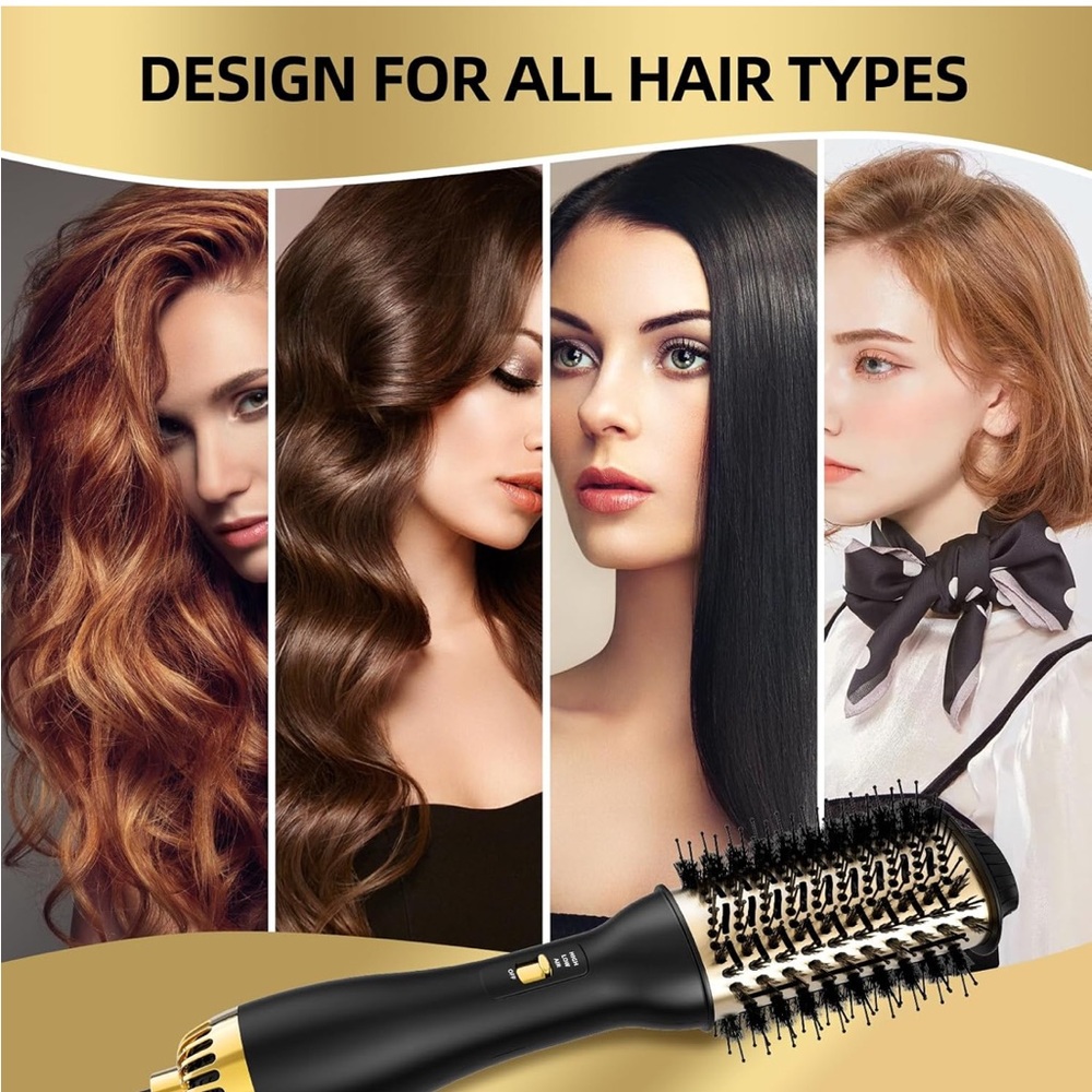 4-in-1 Hot Air Brush with Oval Barrel-Salon-Grade Styling Tool for All HairTypes - Picture 9 of 9